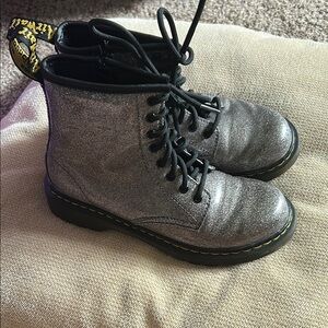 Girls Size 3 Dr. Martens Black Glitter Boots